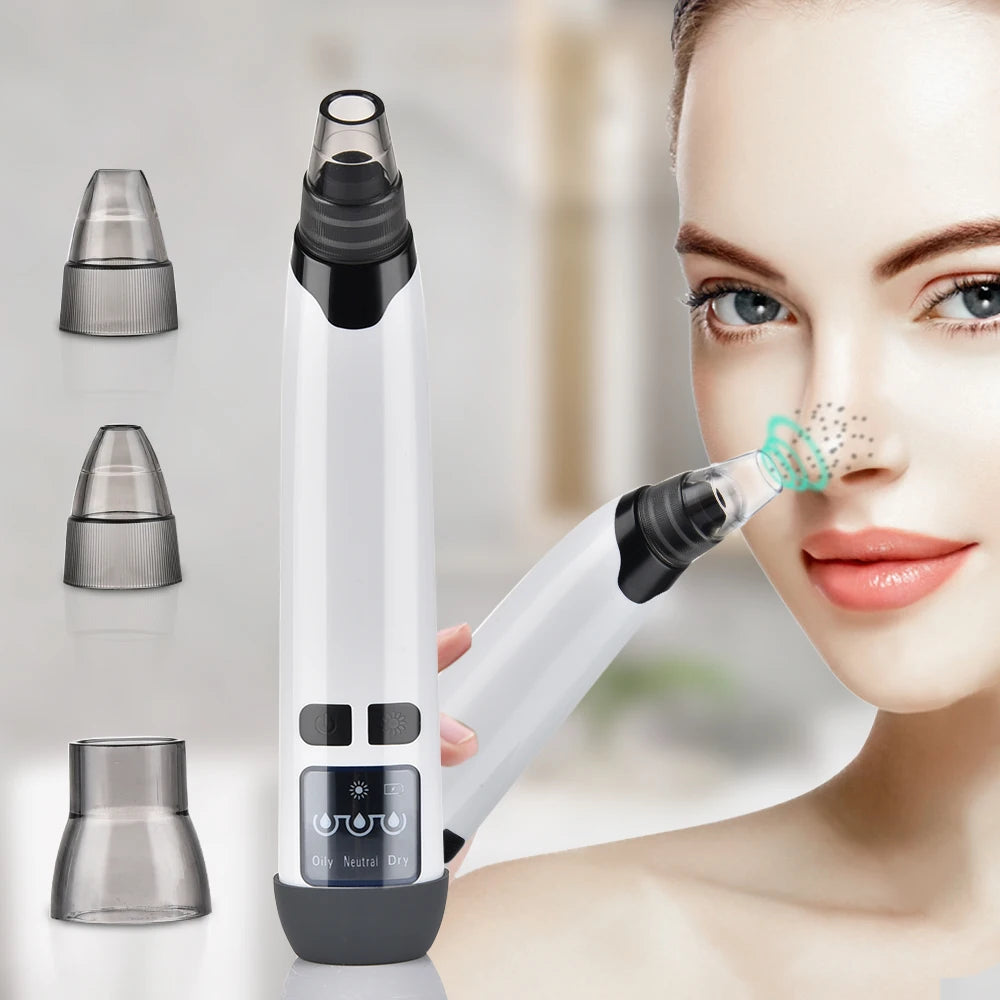 Aspirateur Anti-Points Noirs Électrique USB – Nettoyant Facial 3 Niveaux & 4 Têtes