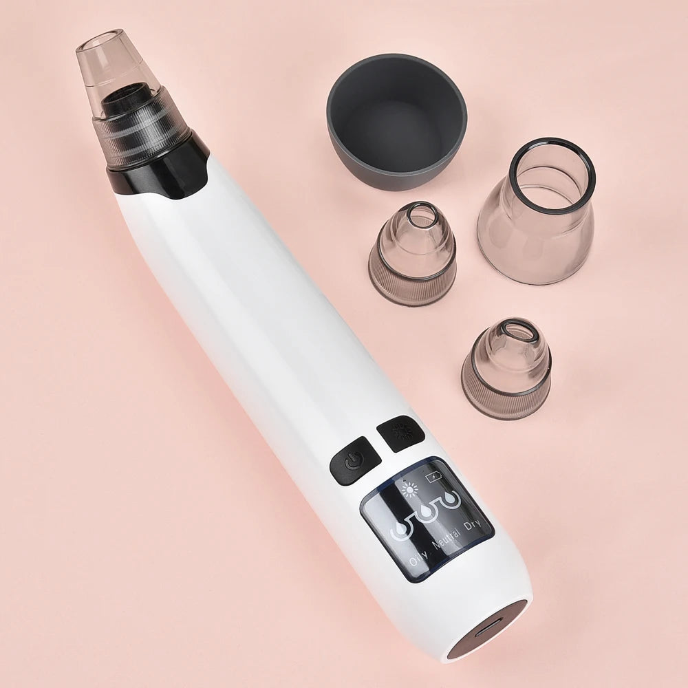 Aspirateur Anti-Points Noirs Électrique USB – Nettoyant Facial 3 Niveaux & 4 Têtes