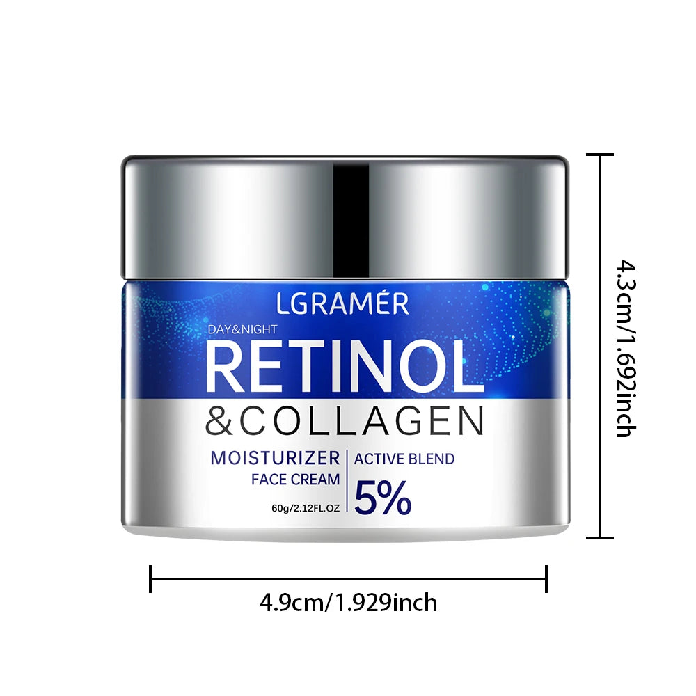 Crème Visage Rétinol LGRAMER – Anti-rides, Raffermissante & Éclat 30g/60g