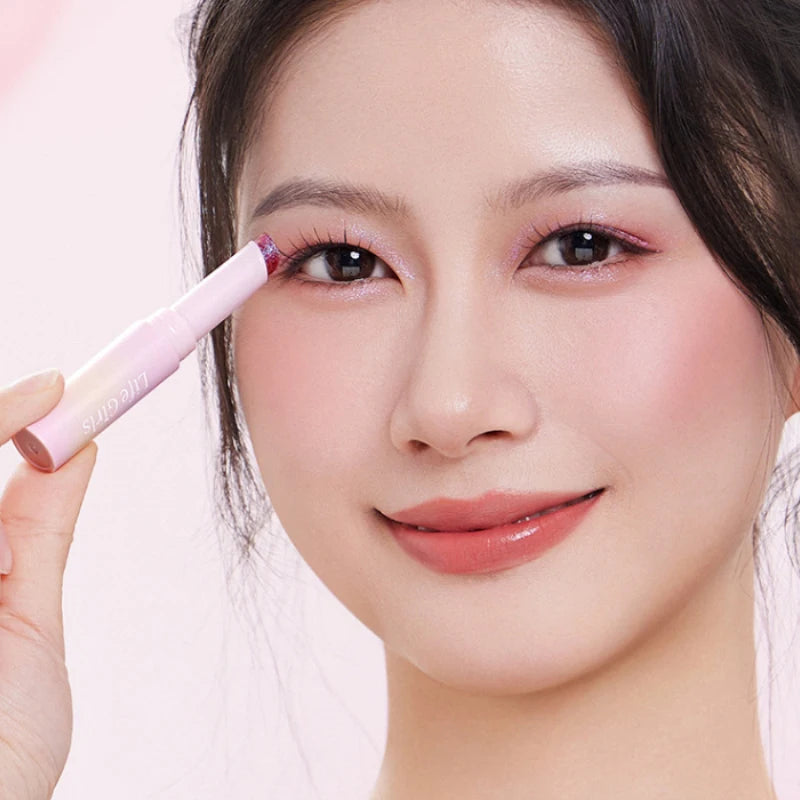 Crayon Fard à Paupières Jelly Brillant – Highlighter & Sourcils 2-en-1, Effet Nacré, Waterproof Longue Durée