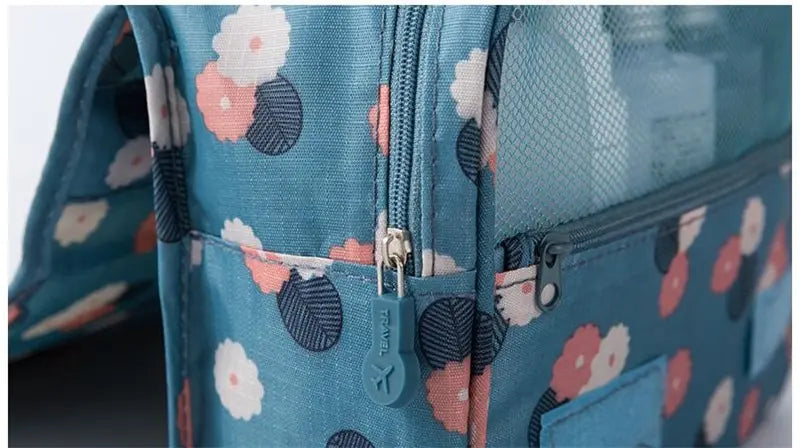 Trousse de Maquillage Voyage Femme – Pochette Imperméable avec Crochet pour Toilettes & Cosmétiques