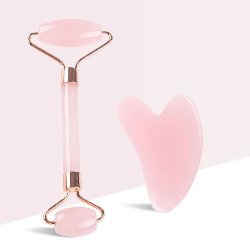 Rouleau Gua Sha Rose – Planche de Massage Facial Beauté (Non-Jade)