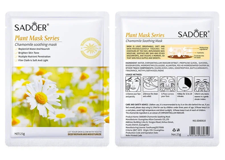 Masque Visage Plantes Naturelles – Lot de 8 Pièces Hydratant & Éclat