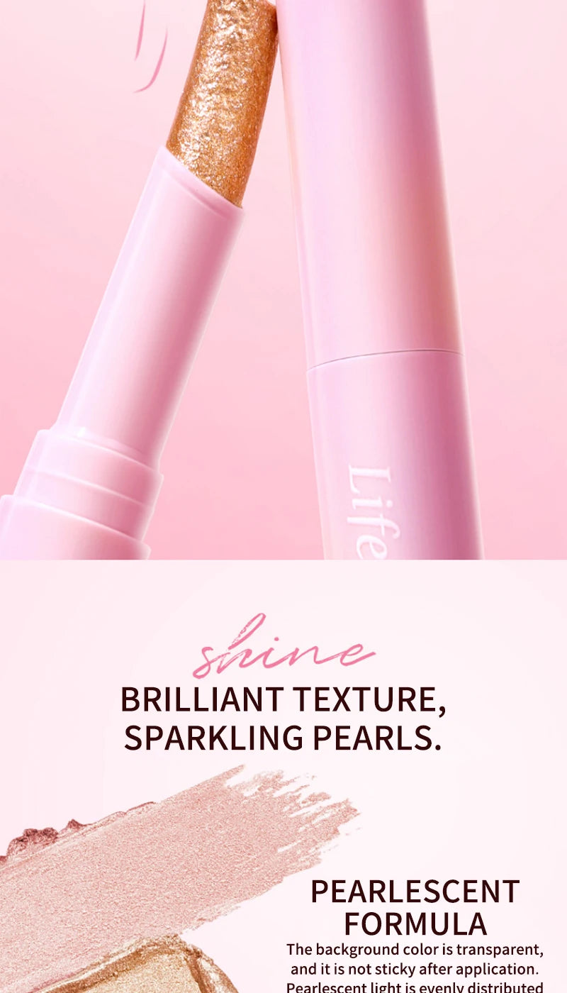 Crayon Fard à Paupières Jelly Brillant – Highlighter & Sourcils 2-en-1, Effet Nacré, Waterproof Longue Durée