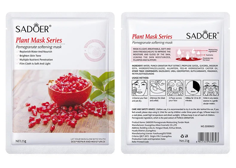 Masque Visage Plantes Naturelles – Lot de 8 Pièces Hydratant & Éclat