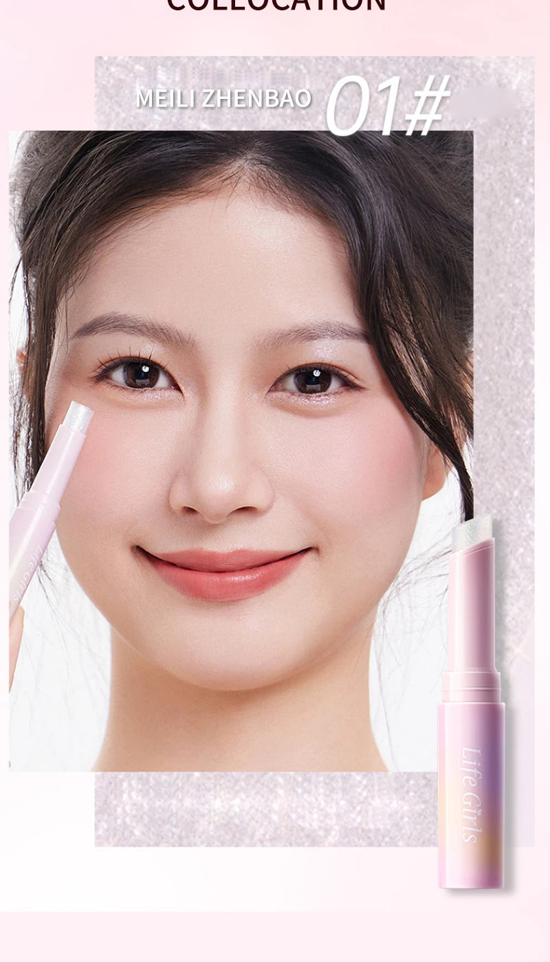 Crayon Fard à Paupières Jelly Brillant – Highlighter & Sourcils 2-en-1, Effet Nacré, Waterproof Longue Durée