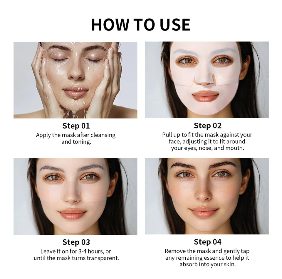 Masque Visage Bio-Collagène Profond – Soin Raffermissant & Hydratant 12 Pièces