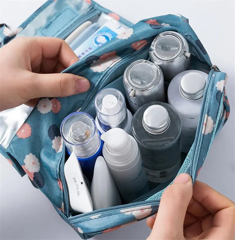 Trousse de Maquillage Voyage Femme – Pochette Imperméable avec Crochet pour Toilettes & Cosmétiques