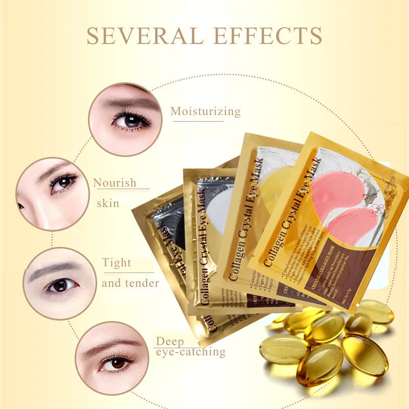 Masque Yeux Or & Collagène – 20 Pièces (10 Paires) Soin Raffermissant & Hydratant