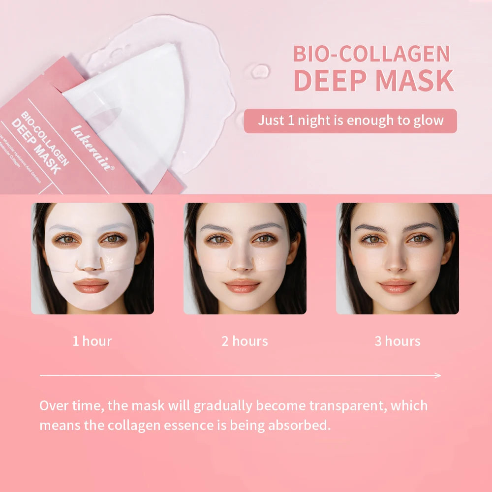 Masque Visage Bio-Collagène Profond – Soin Raffermissant & Hydratant 12 Pièces