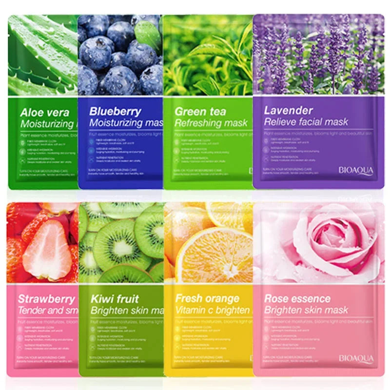 Masque Visage Plantes Naturelles – Lot de 8 Pièces Hydratant & Éclat