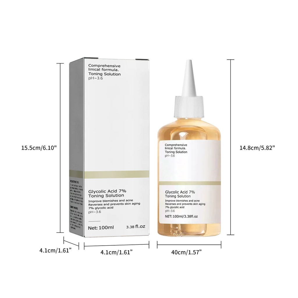 Solution Tonique à l'Acide Glycolique 7% – Soin Anti-Acné & Hydratant 100ml