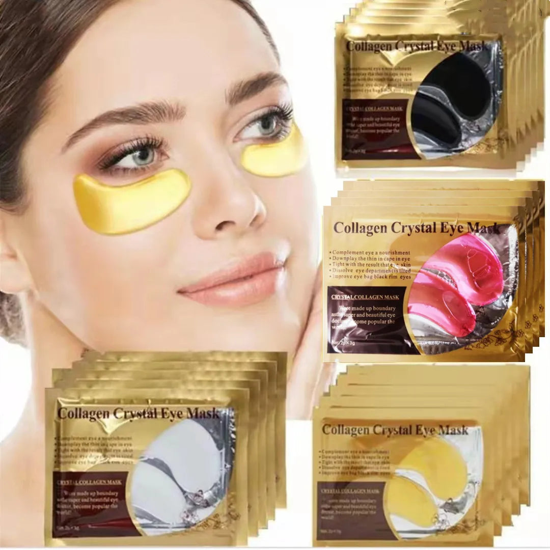 Masque Yeux Or & Collagène – 20 Pièces (10 Paires) Soin Raffermissant & Hydratant