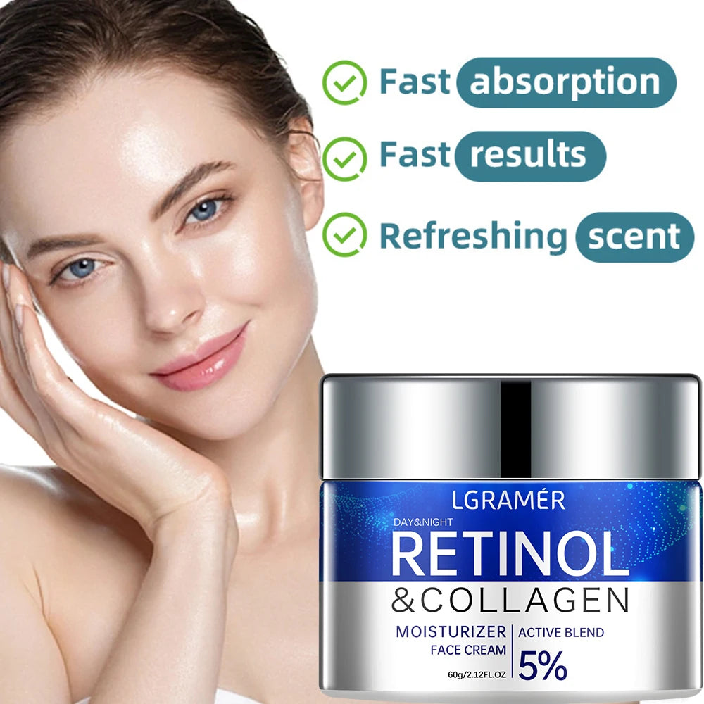 Crème Visage Rétinol LGRAMER – Anti-rides, Raffermissante & Éclat 30g/60g