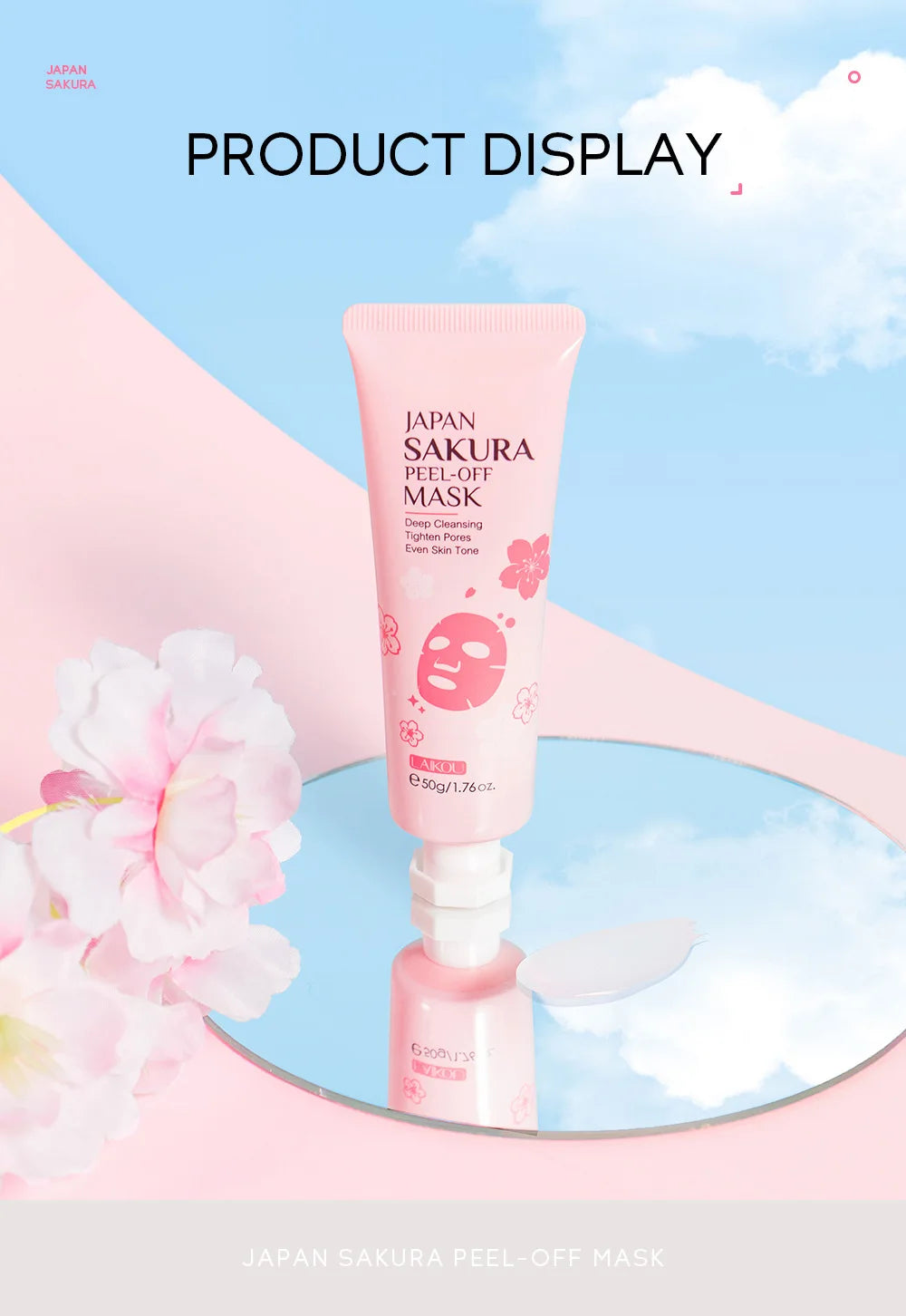 Masque Peeling Or 24K Sakura LAIKOU – Exfoliant & Éclat du Teint