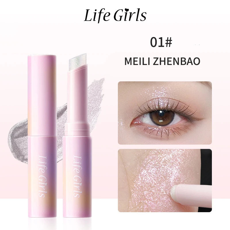 Crayon Fard à Paupières Jelly Brillant – Highlighter & Sourcils 2-en-1, Effet Nacré, Waterproof Longue Durée