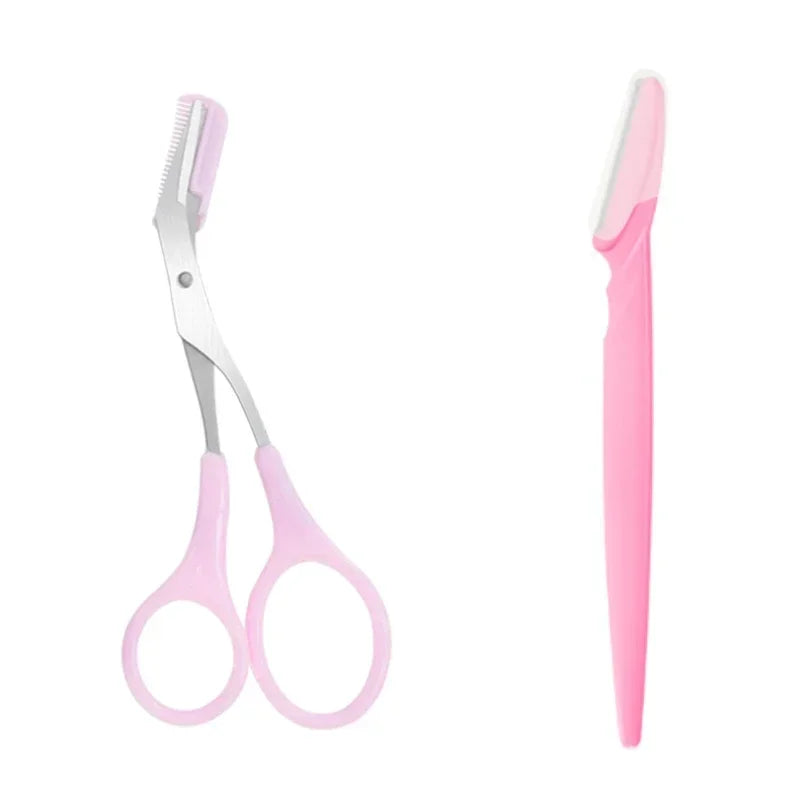 Ciseaux à Sourcils avec Peigne – Accessoires Maquillage en Acier Inoxydable pour Femmes