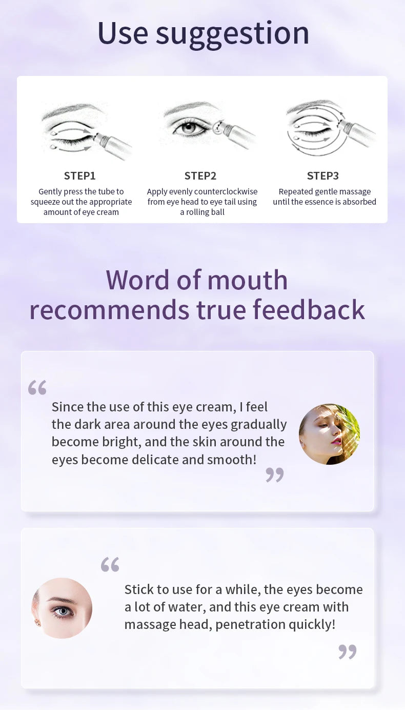 Crème Yeux Roller Massant O'CHEAL – Anti-rides, Anti-Cernes & Acide Hyaluronique 20g