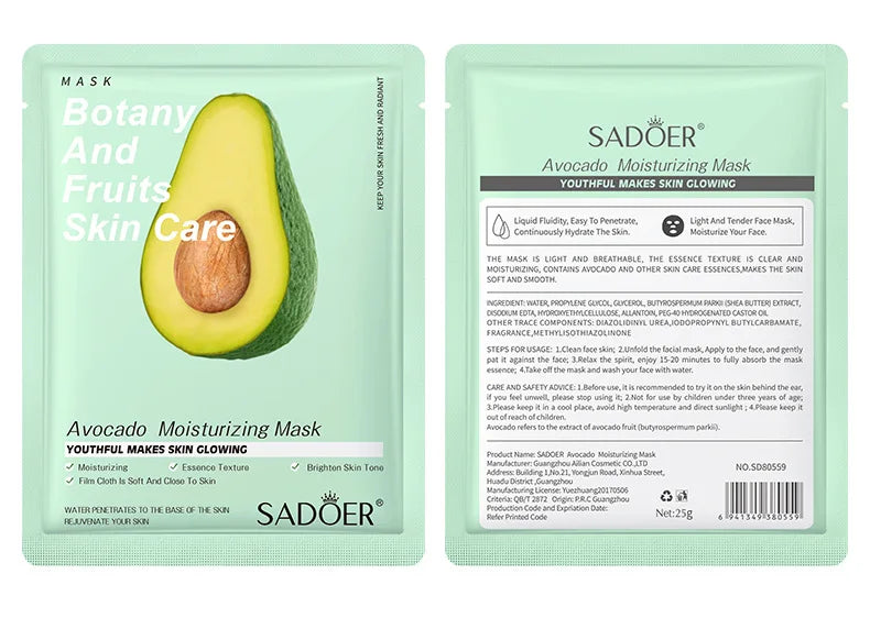 Masque Visage Plantes Naturelles – Lot de 8 Pièces Hydratant & Éclat