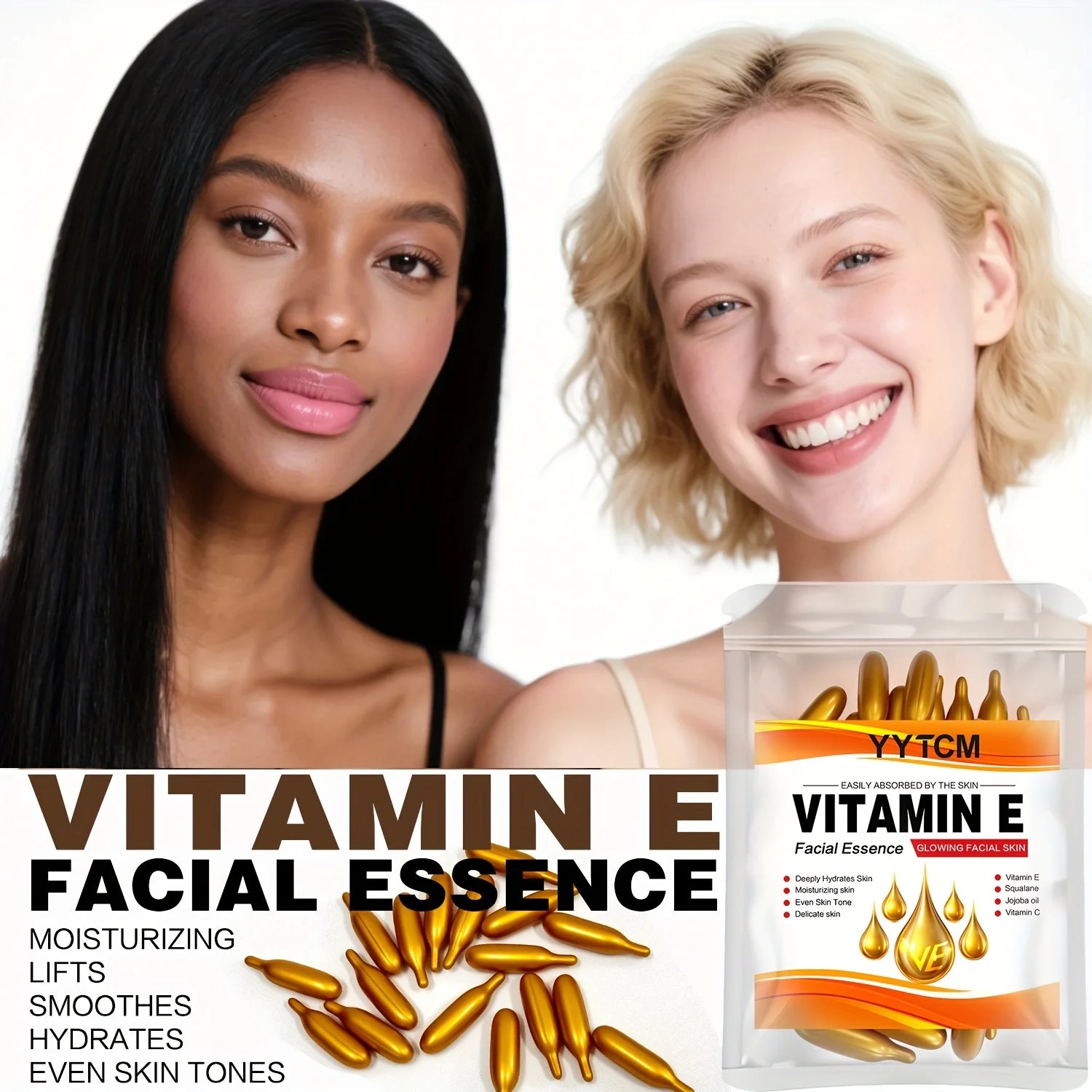 Capsules Essence Vitamine E – Hydratation Profonde & Anti-âge Visage & Corps