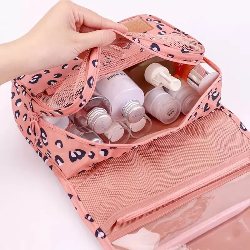 Trousse de Maquillage Voyage Femme – Pochette Imperméable avec Crochet pour Toilettes & Cosmétiques