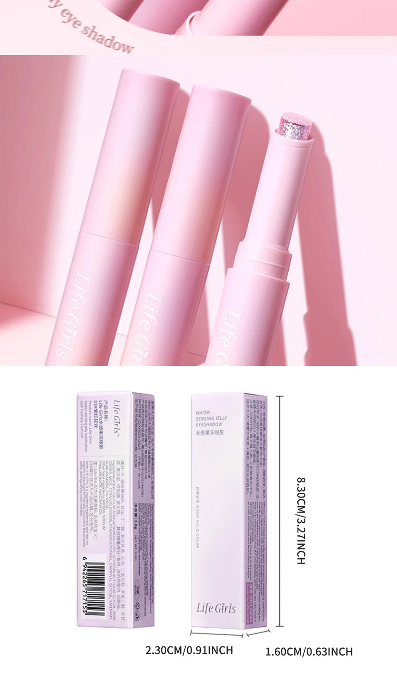 Crayon Fard à Paupières Jelly Brillant – Highlighter & Sourcils 2-en-1, Effet Nacré, Waterproof Longue Durée