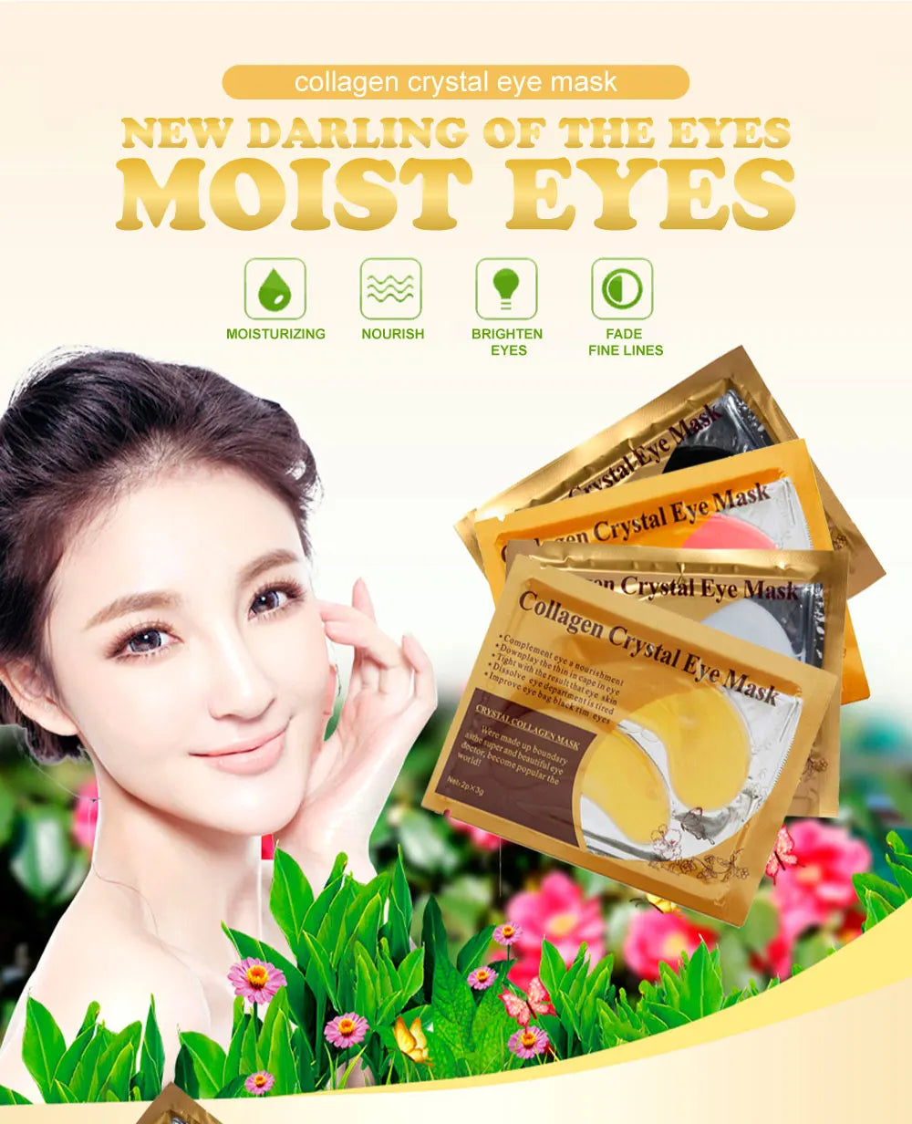 Masque Yeux Or & Collagène SADOER – 20 Pièces (10 Paires) Raffermissant & Hydratant