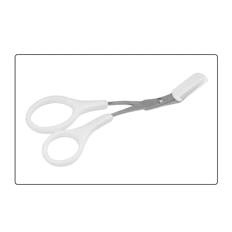 Ciseaux à Sourcils avec Peigne – Accessoires Maquillage en Acier Inoxydable pour Femmes