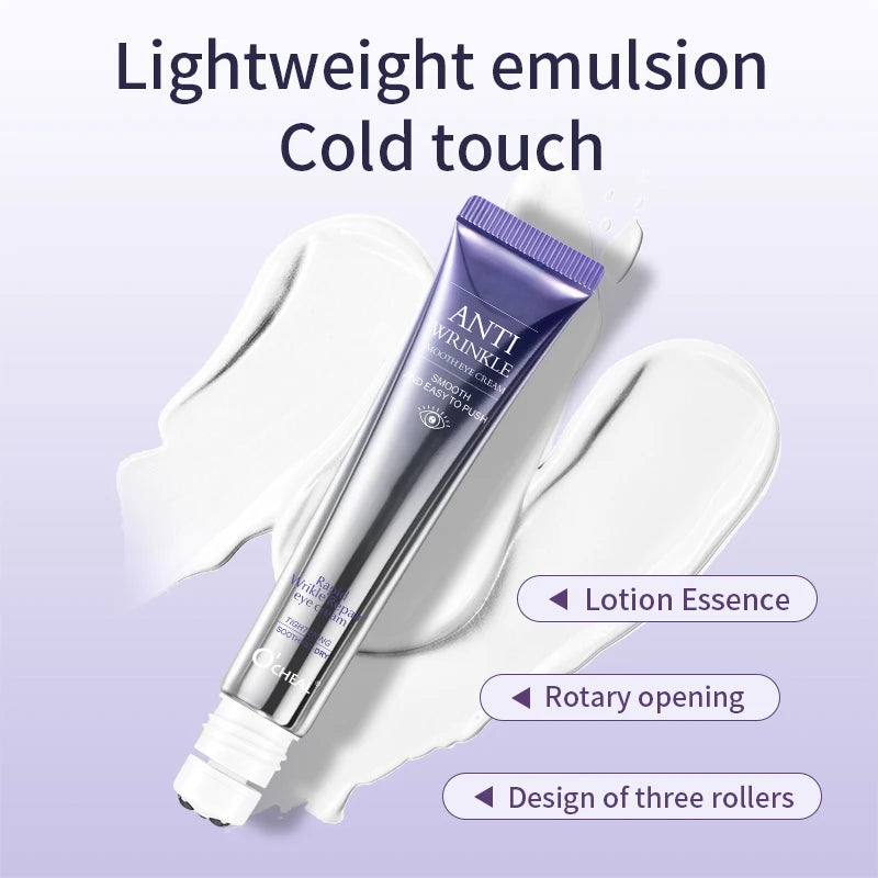 Crème Yeux Roller Massant O'CHEAL – Anti-rides, Anti-Cernes & Acide Hyaluronique 20g