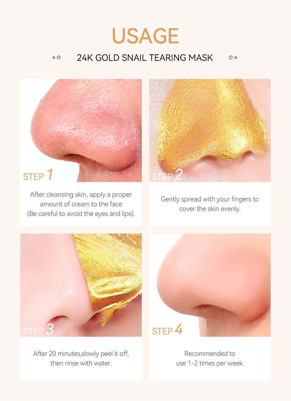 Masque Peeling Or 24K Sakura LAIKOU – Exfoliant & Éclat du Teint