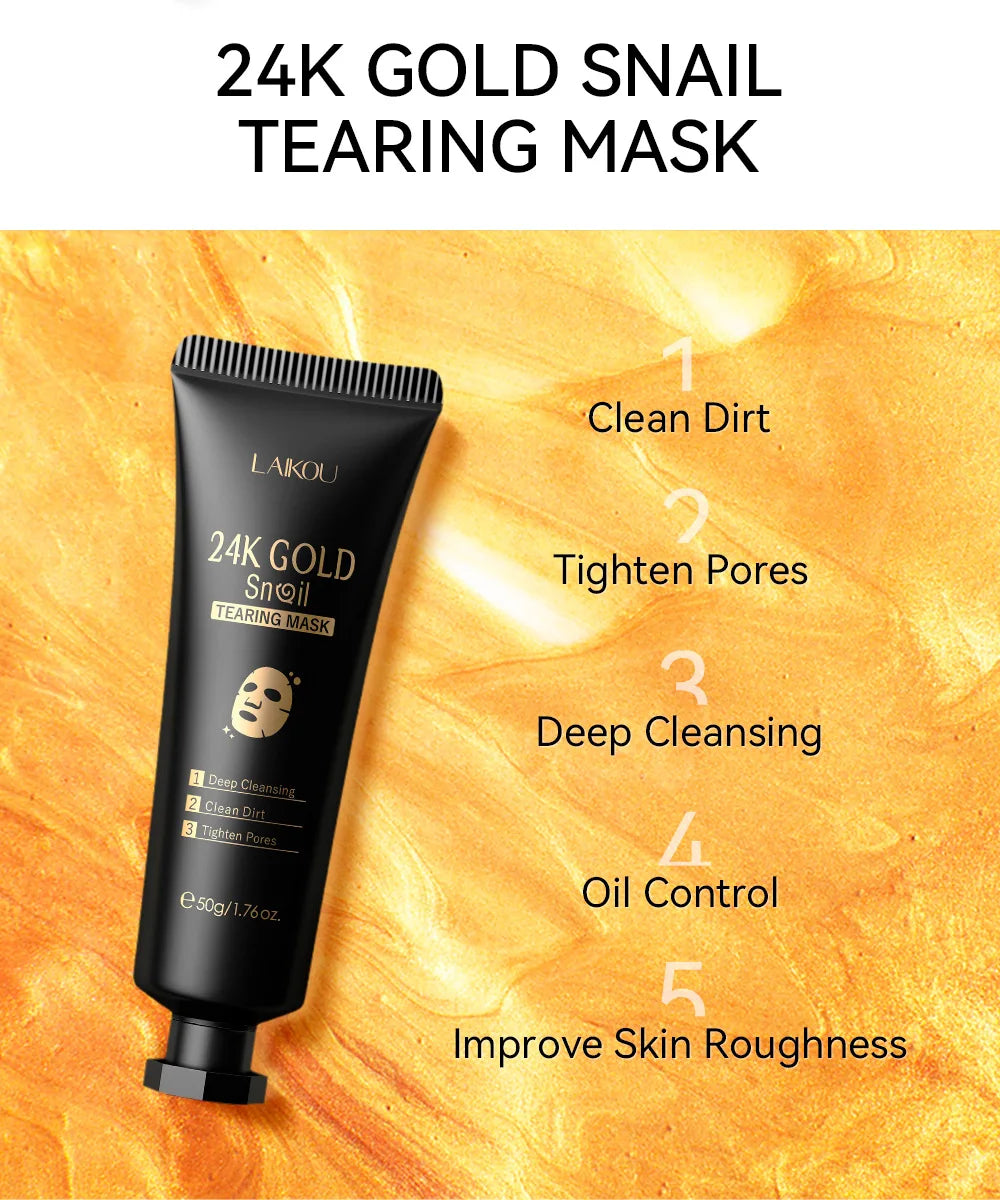 Masque Peeling Or 24K Sakura LAIKOU – Exfoliant & Éclat du Teint