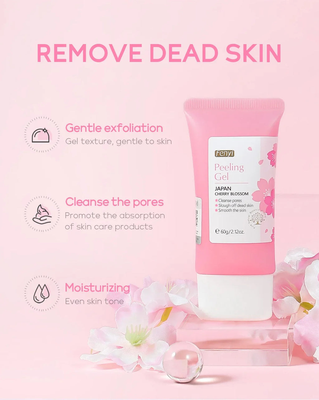 Gel Exfoliant Visage Sakura FENYI – Soin Nettoyant & Hydratant 60g