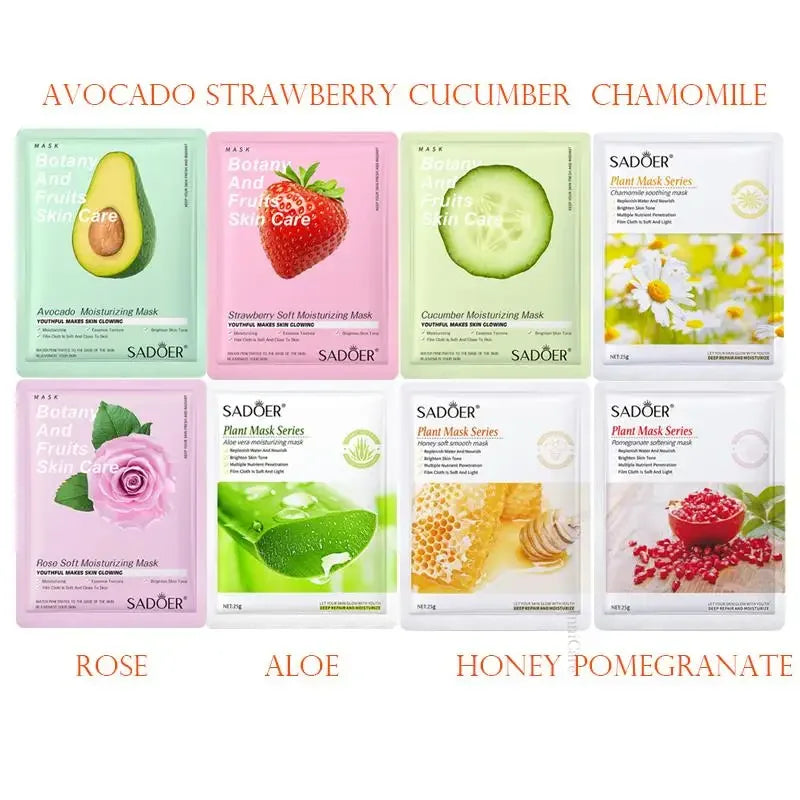 Masque Visage Plantes Naturelles – Lot de 8 Pièces Hydratant & Éclat