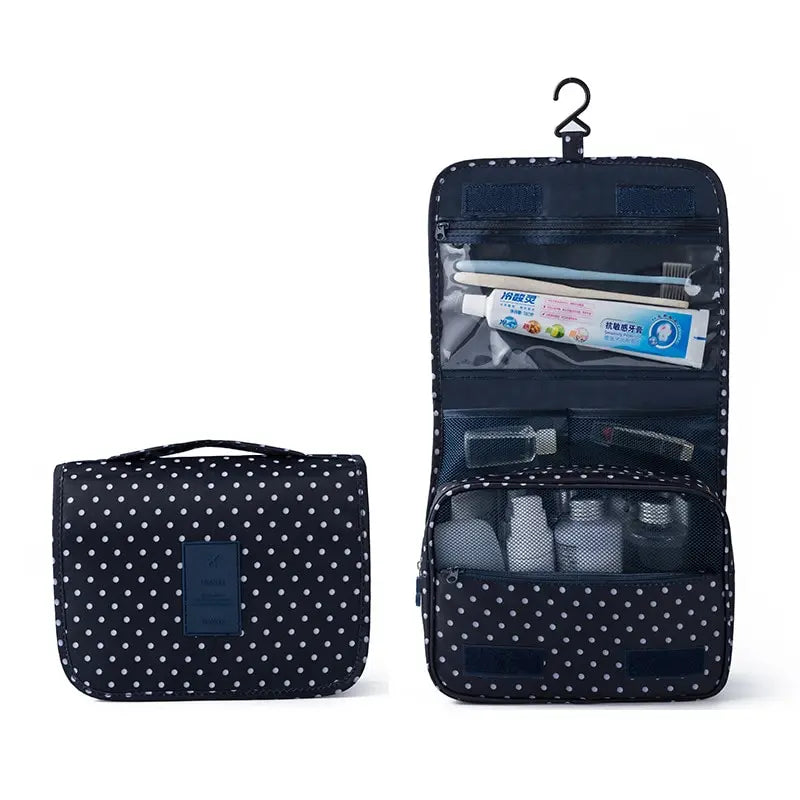 Trousse de Maquillage Voyage Femme – Pochette Imperméable avec Crochet pour Toilettes & Cosmétiques