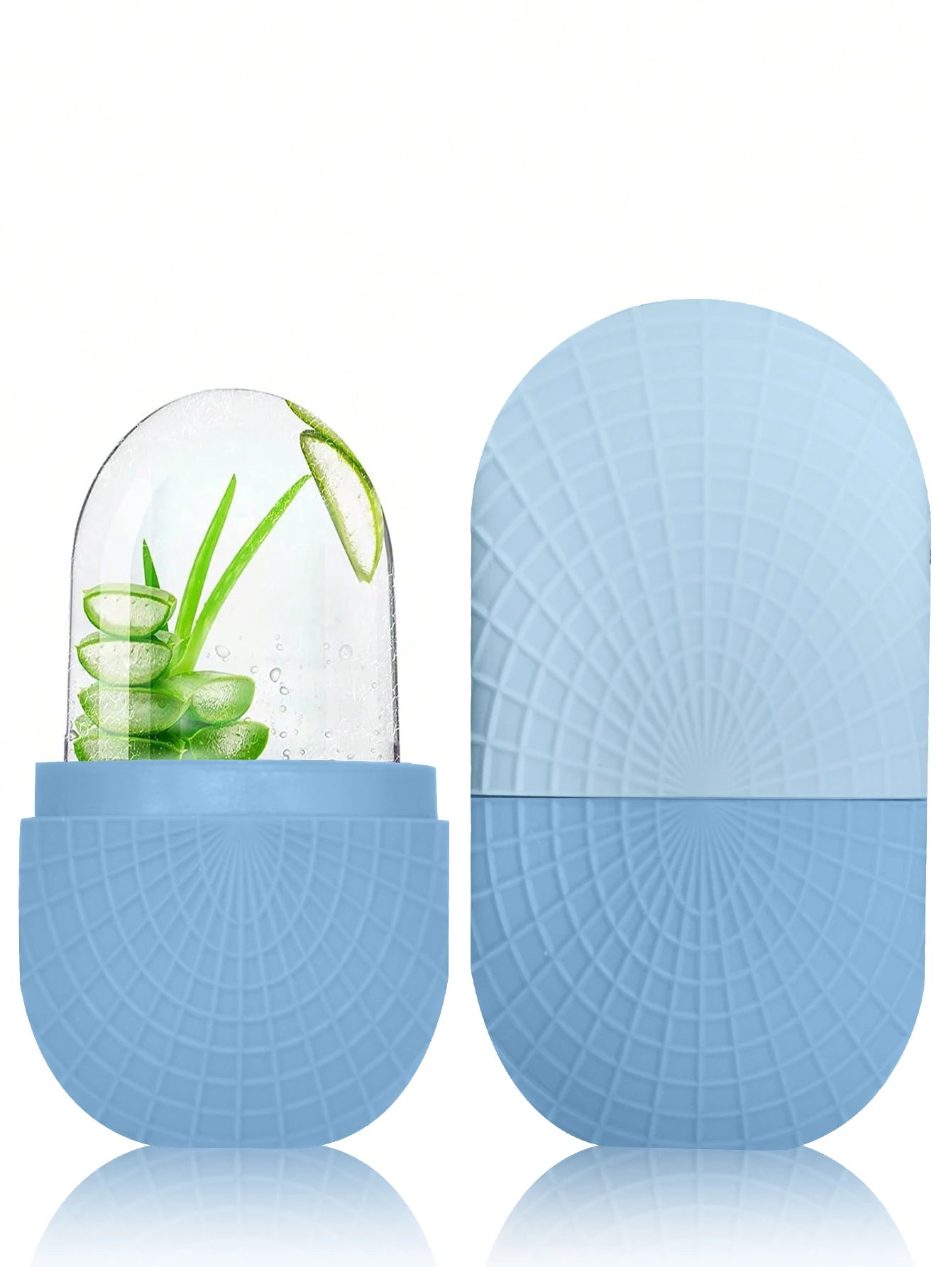 Rouleau de Glace Visage & Yeux – Massage Facial Silicone Réutilisable Anti-Fuites