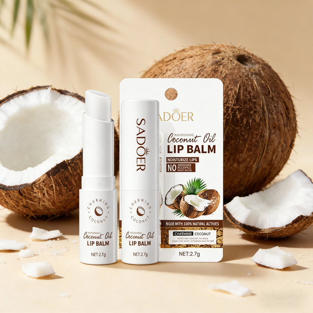 Baume à Lèvres Noix de Coco SADOER – Hydratation Longue Durée Homme & Femme