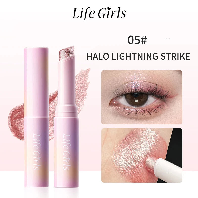Crayon Fard à Paupières Jelly Brillant – Highlighter & Sourcils 2-en-1, Effet Nacré, Waterproof Longue Durée