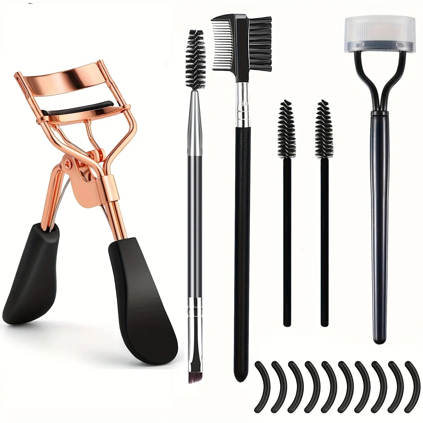 Recourbe-Cils Professionnel 11/16 Pièces avec 10 Recharges – Pince à Cils Longue Durée pour Femme