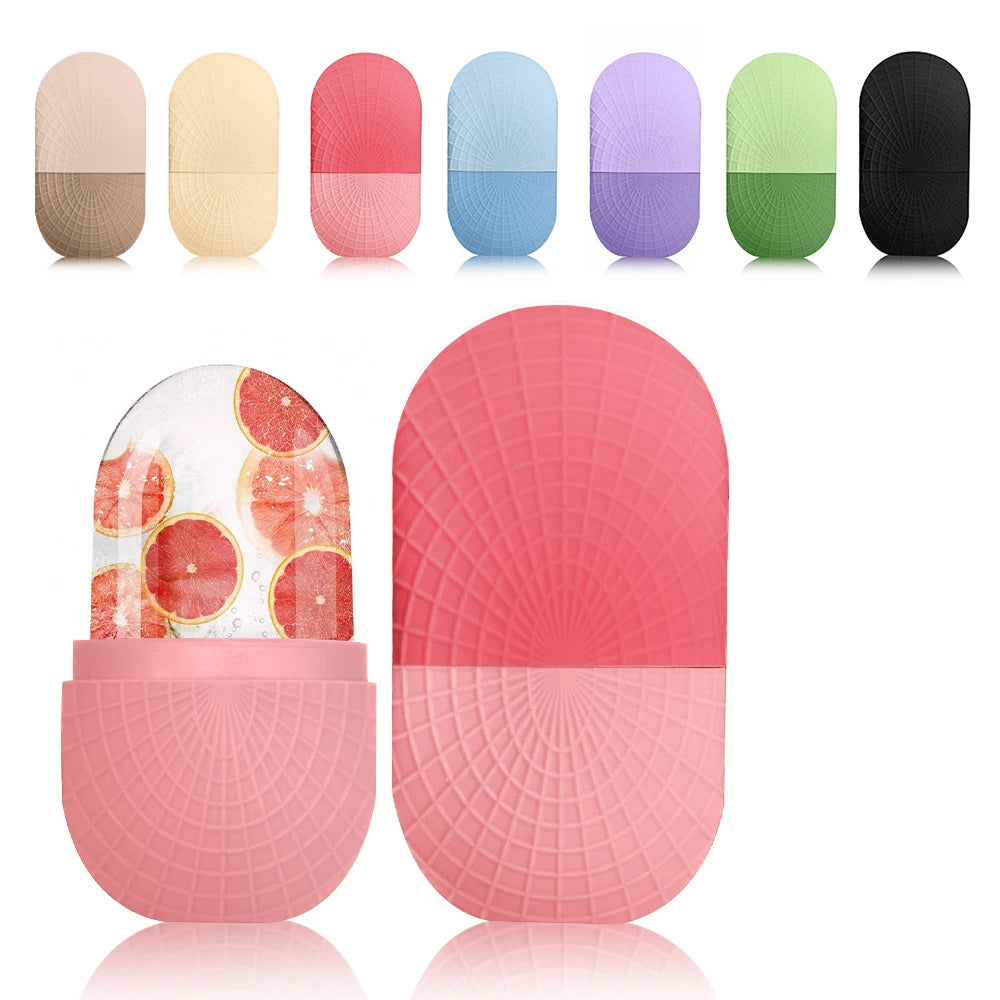 Rouleau de Glace Visage & Yeux – Massage Facial Silicone Réutilisable Anti-Fuites