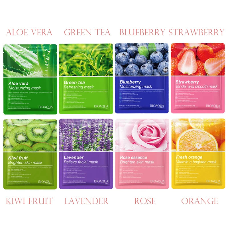 Masque Visage Plantes Naturelles – Lot de 8 Pièces Hydratant & Éclat