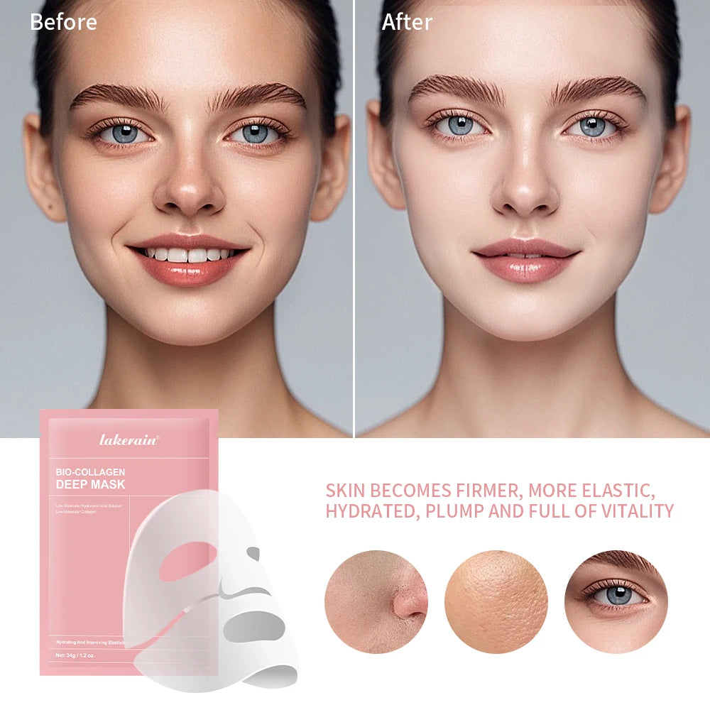Masque Visage Bio-Collagène Profond – Soin Raffermissant & Hydratant 12 Pièces