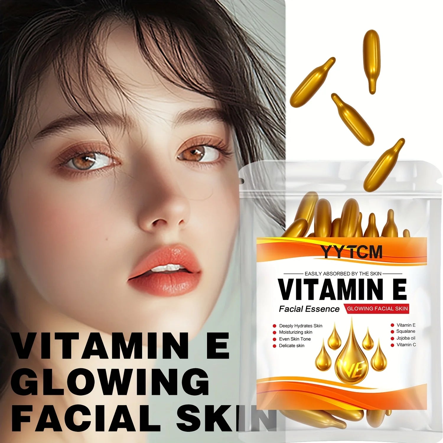 Capsules Essence Vitamine E – Hydratation Profonde & Anti-âge Visage & Corps