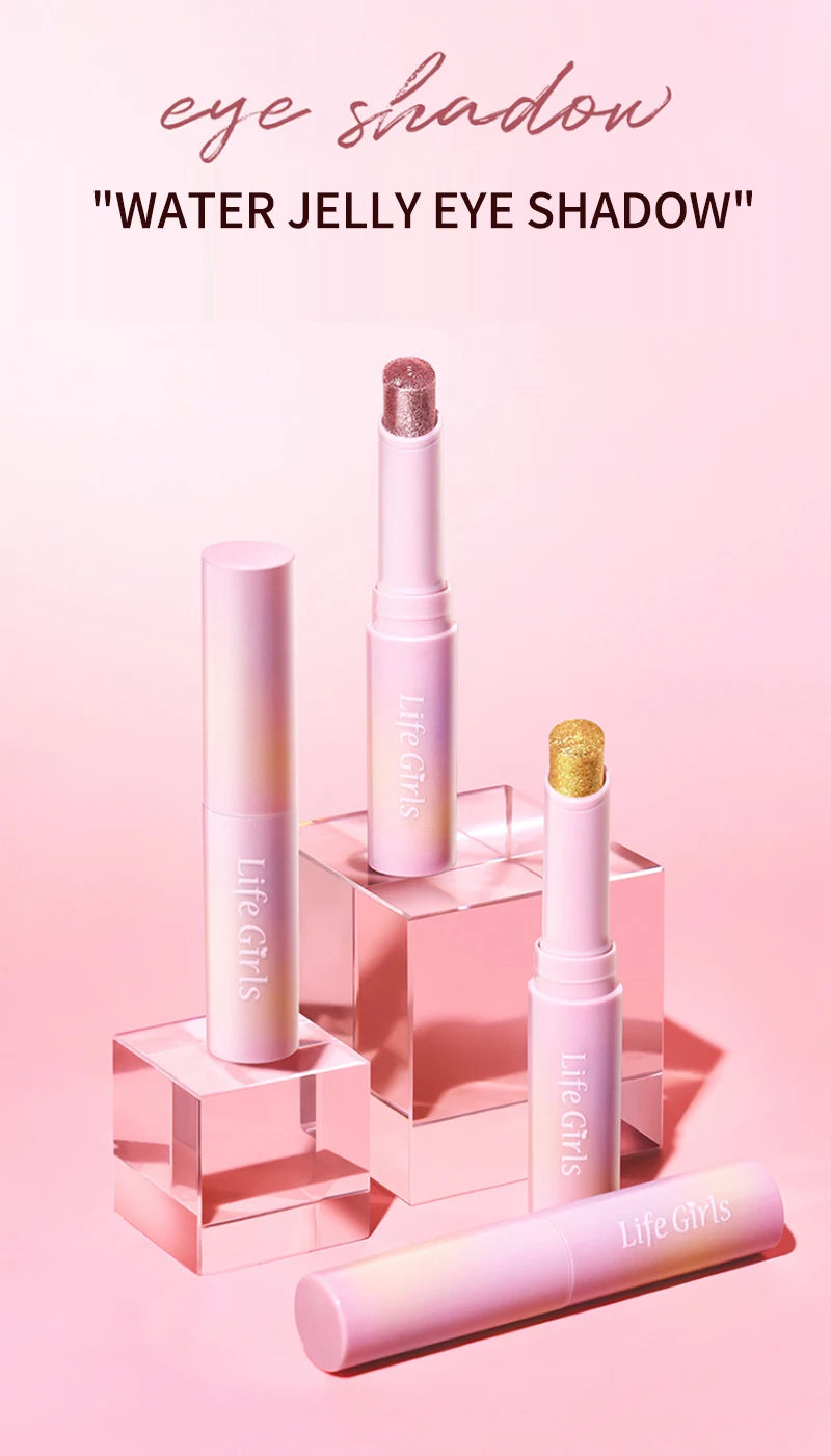 Crayon Fard à Paupières Jelly Brillant – Highlighter & Sourcils 2-en-1, Effet Nacré, Waterproof Longue Durée