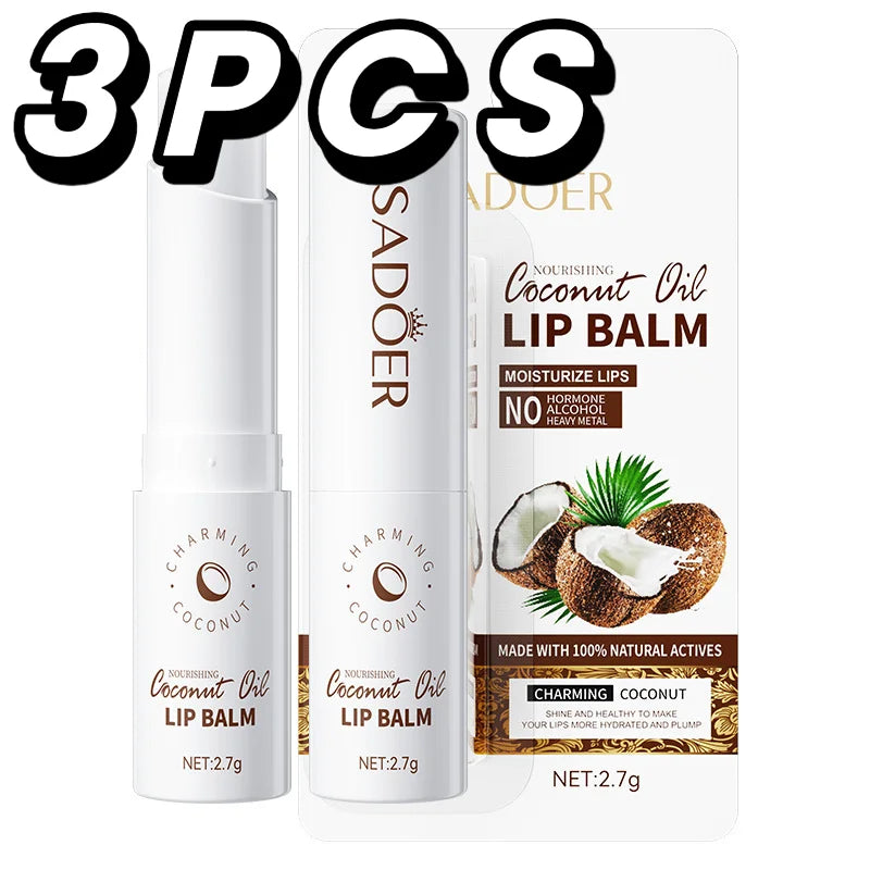 Baume à Lèvres Noix de Coco SADOER – Hydratation Longue Durée Homme & Femme