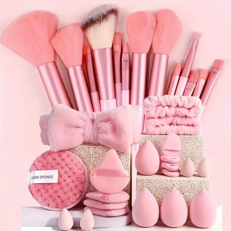 Kit Maquillage Complet 33 Pièces – Éponges & Pinceaux pour Application Parfaite