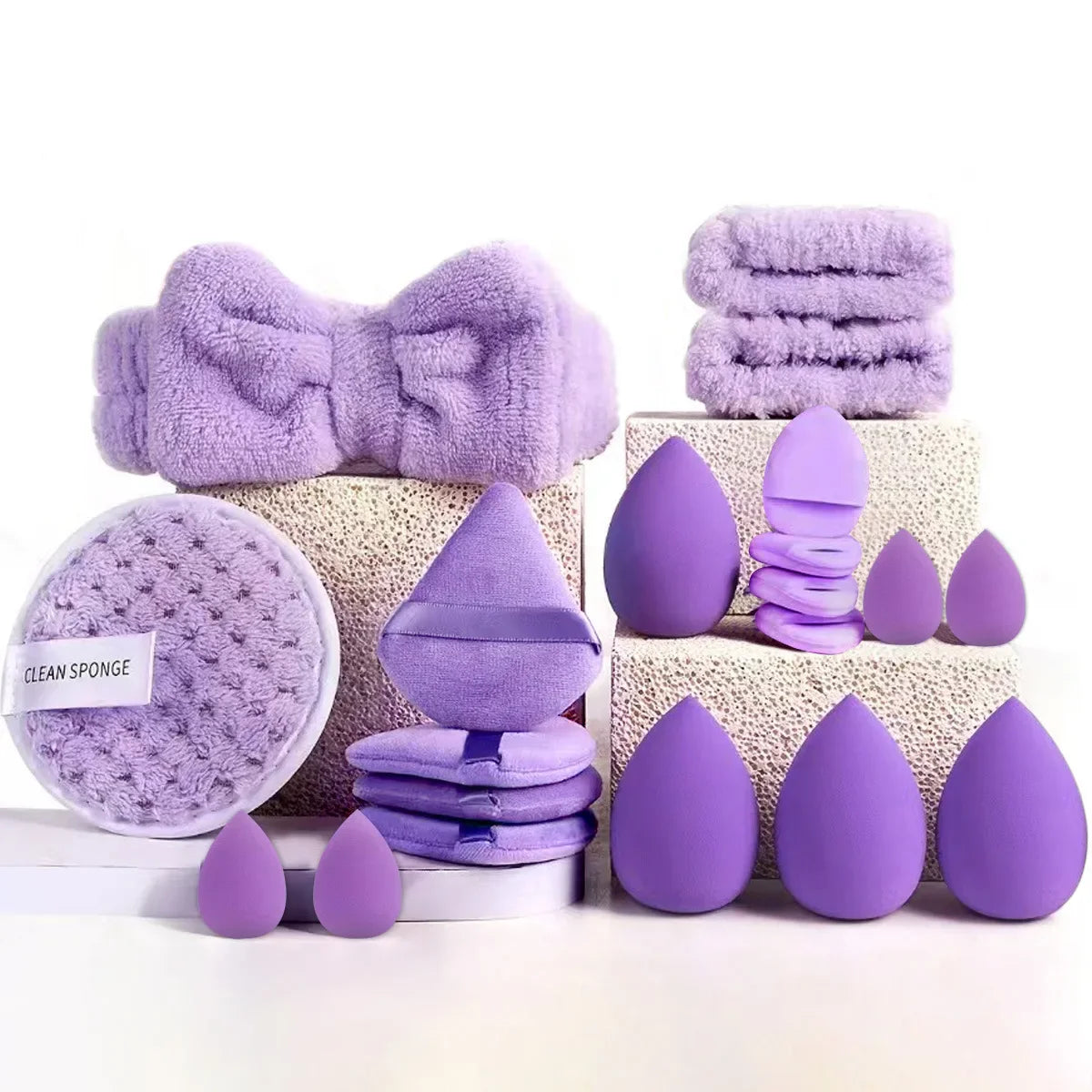 Kit Maquillage Complet 33 Pièces – Éponges & Pinceaux pour Application Parfaite