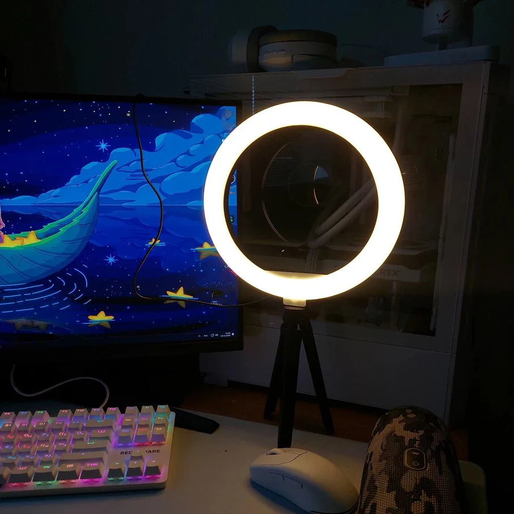 Anneau Lumineux 26 cm + Support Trépied pour Selfies et Photographie