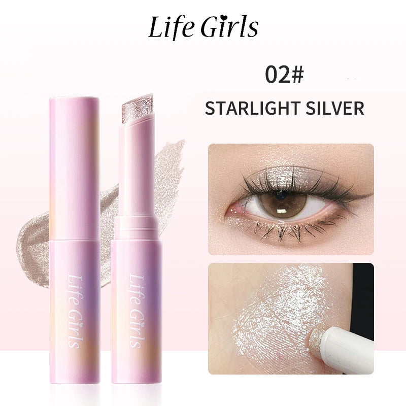 Crayon Fard à Paupières Jelly Brillant – Highlighter & Sourcils 2-en-1, Effet Nacré, Waterproof Longue Durée