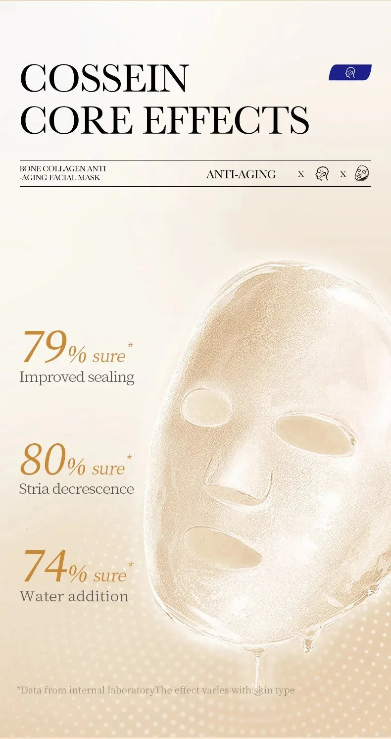Masque Visage Collagène SADOER – Lot de 5/10/20/30 Pièces Raffermissant & Hydratant