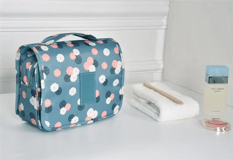 Trousse de Maquillage Voyage Femme – Pochette Imperméable avec Crochet pour Toilettes & Cosmétiques